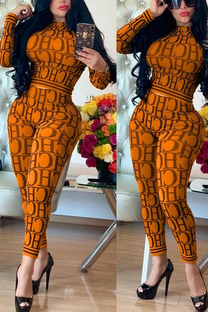 Fashion Casual Letter Print Two-Pieces Set