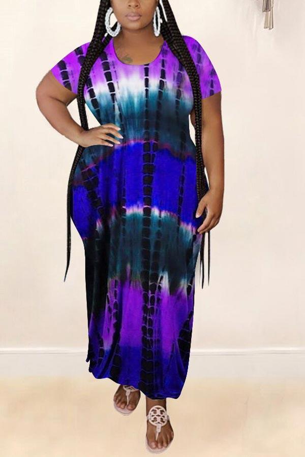 Casual Digital Printing Plus Size Dress