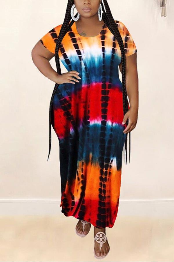 Casual Digital Printing Plus Size Dress