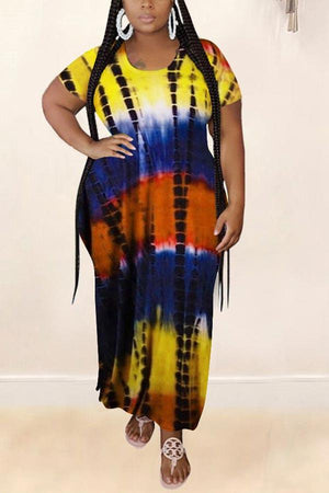 Casual Digital Printing Plus Size Dress