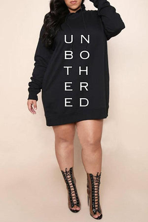 Casual Letter Print Plus Size Dress