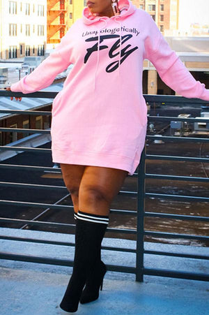 Casual Letter Print Plus Size Dress
