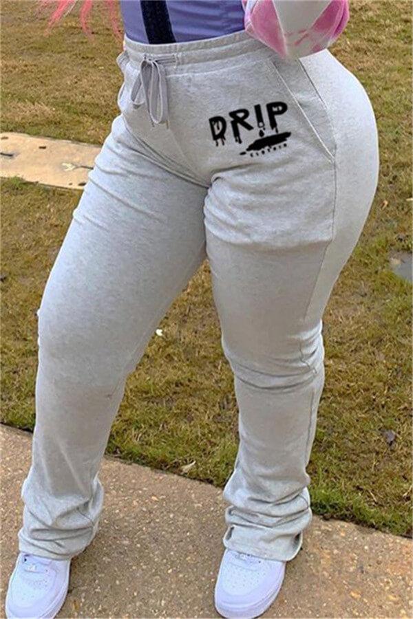 Casual Letter Print Sweatpants