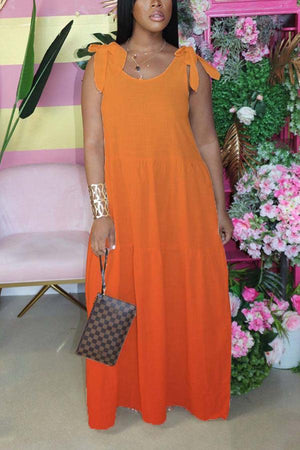 Casual Loose Gradient Color Maxi Dress