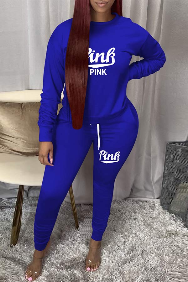 Casual Loose Print Sports Two Pieces
