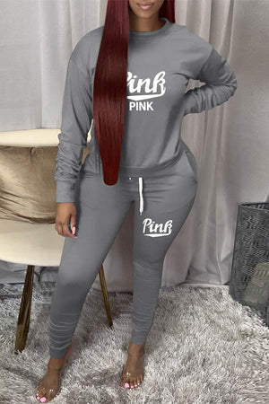 Casual Loose Print Sports Two Pieces