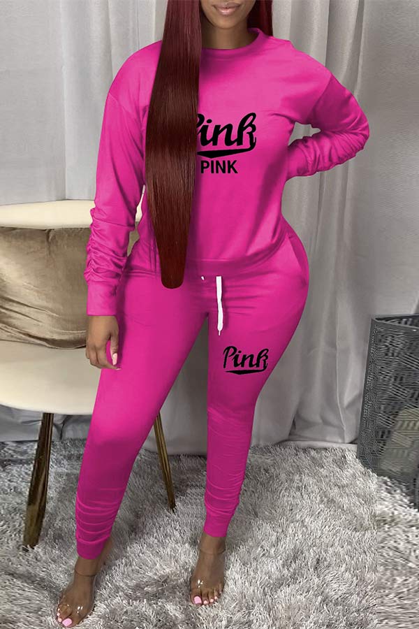 Casual Loose Print Sports Two Pieces