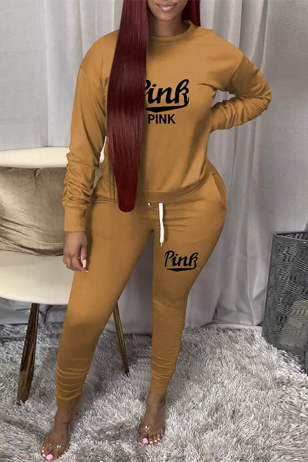 Casual Loose Print Sports Two Pieces