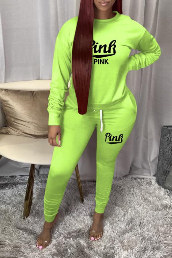 Casual Loose Print Sports Two Pieces