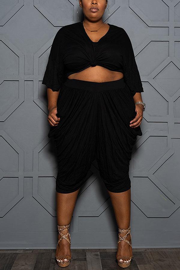 Casual Loose Summer Plus Size Shorts Set