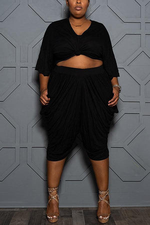 Casual Loose Summer Plus Size Shorts Set