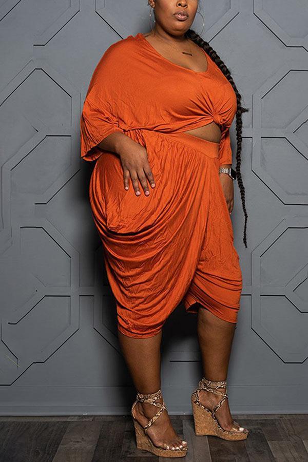 Casual Loose Summer Plus Size Shorts Set