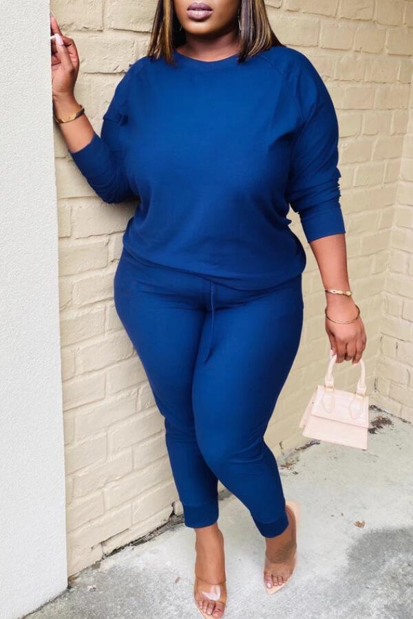 Casual Solid Color Thick Sportswear Two Piece