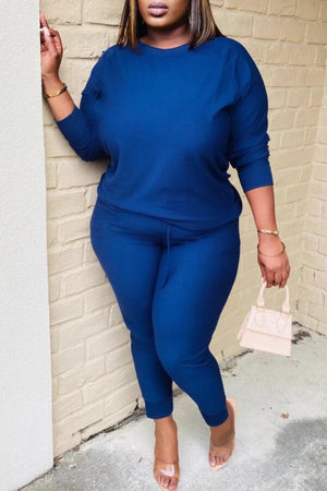 Casual Solid Color Thick Sportswear Two Piece