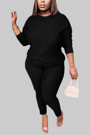 Casual Solid Color Thick Sportswear Two Piece