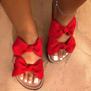 Casual With Bow Round Comfortable Slipers