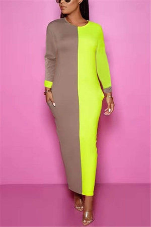 Fashion Multicolor Long Sleeve Dress