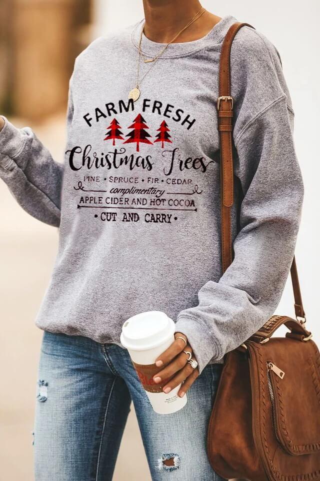 Christmas Trees Plaid Sweatshirt