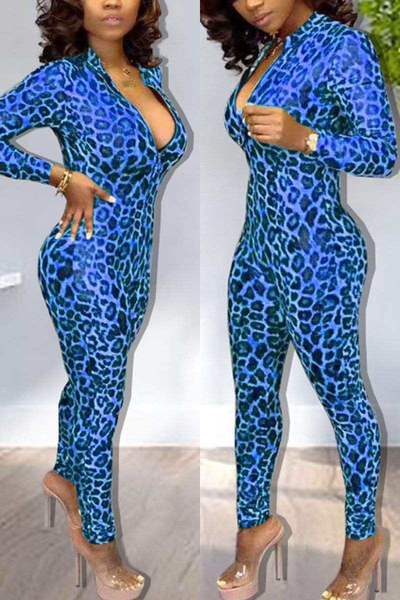 Fashion Leopard Print Jumpsuit