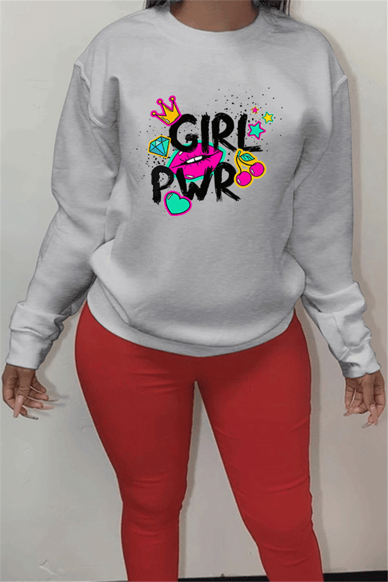 Fashion Casual Regular Print Plus Size Top