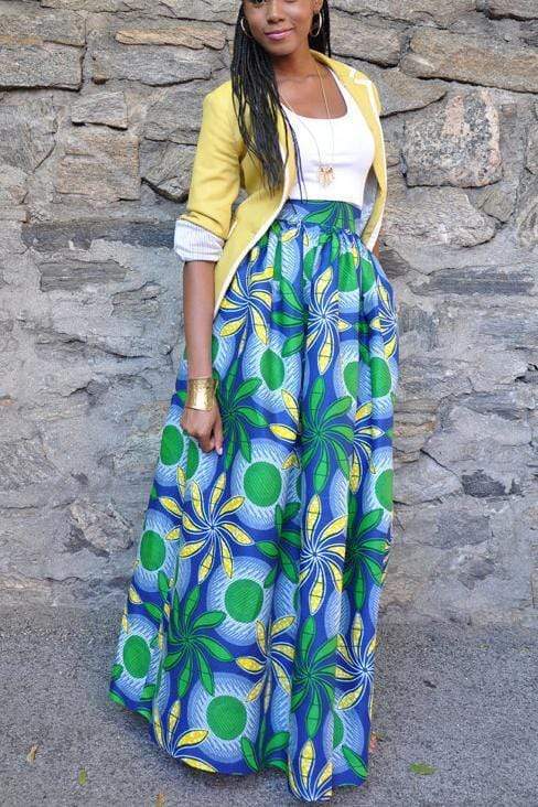 Ethnic Style Print Skirt