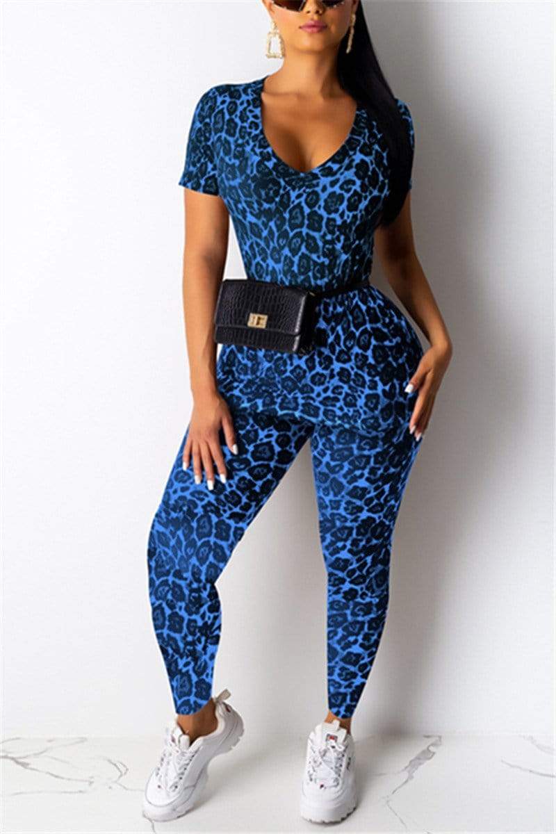 Fashion Sexy Casual Leopard Printed Two-Pieces