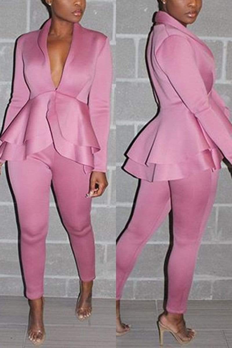 Fashion Sexy Ruffled Fashion Suit