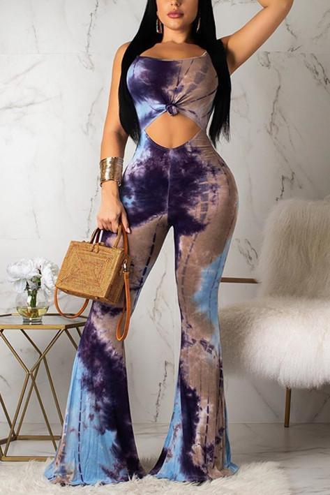 Sexy Fashion Sling Print Speaker Jumpsuits