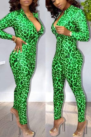 Fashion Leopard Print Jumpsuit