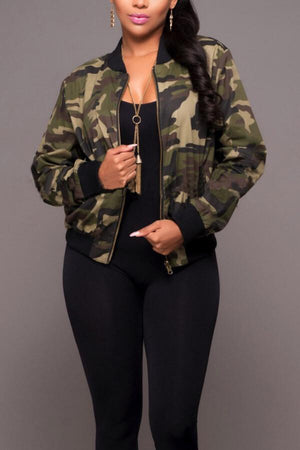 Fashion Casual Camouflage Print Plus Size Coat