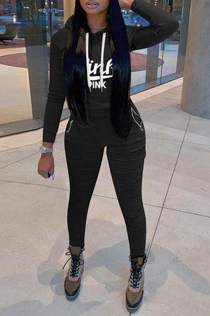 Fashion Casual Hooded Sports Two Pieces