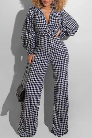 Fashion Casual Lapel Plus Size Jumpsuits