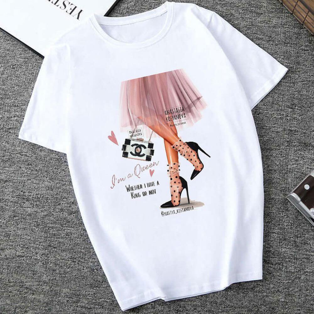 Fashion Casual Letter Character Print Tops