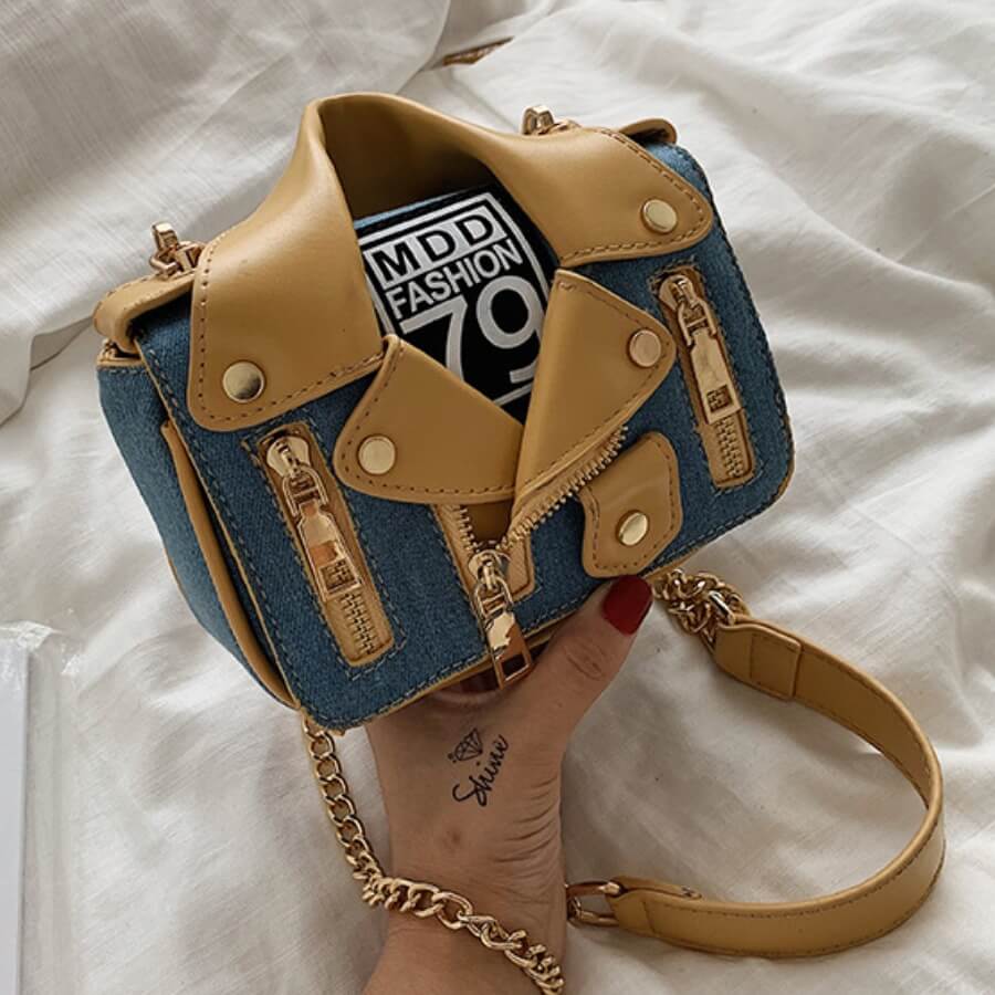 Fashion Casual Patchwork Chain Crossbody Bag