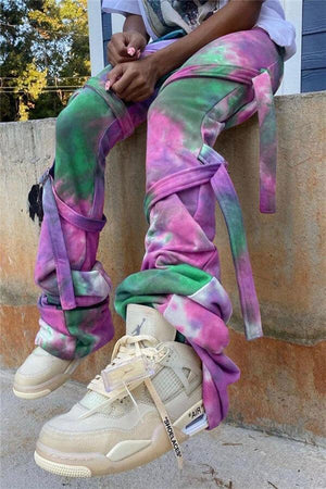 Fashion Casual Print Tie Dye Tie-dye Trousers