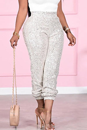 Fashion Casual Sequin Design Trousers