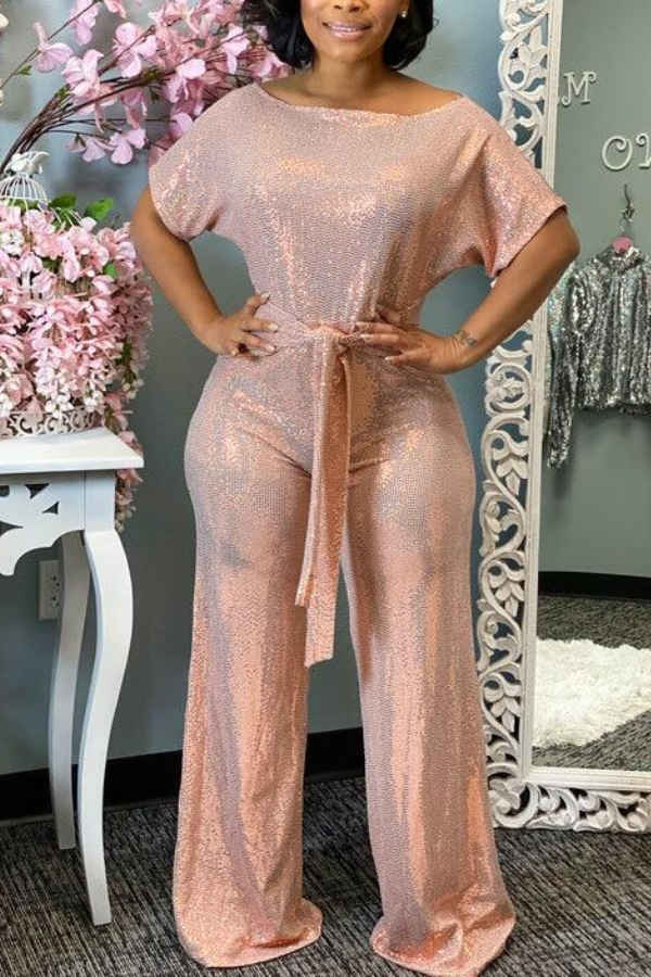 Fashion Elegant Laser Sequin Jumpsuit