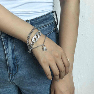 Fashion Hip-Hop Lock Bracelet Set