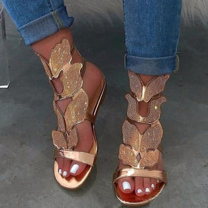 Fashion Hollowed Out Hot Drill Sandals