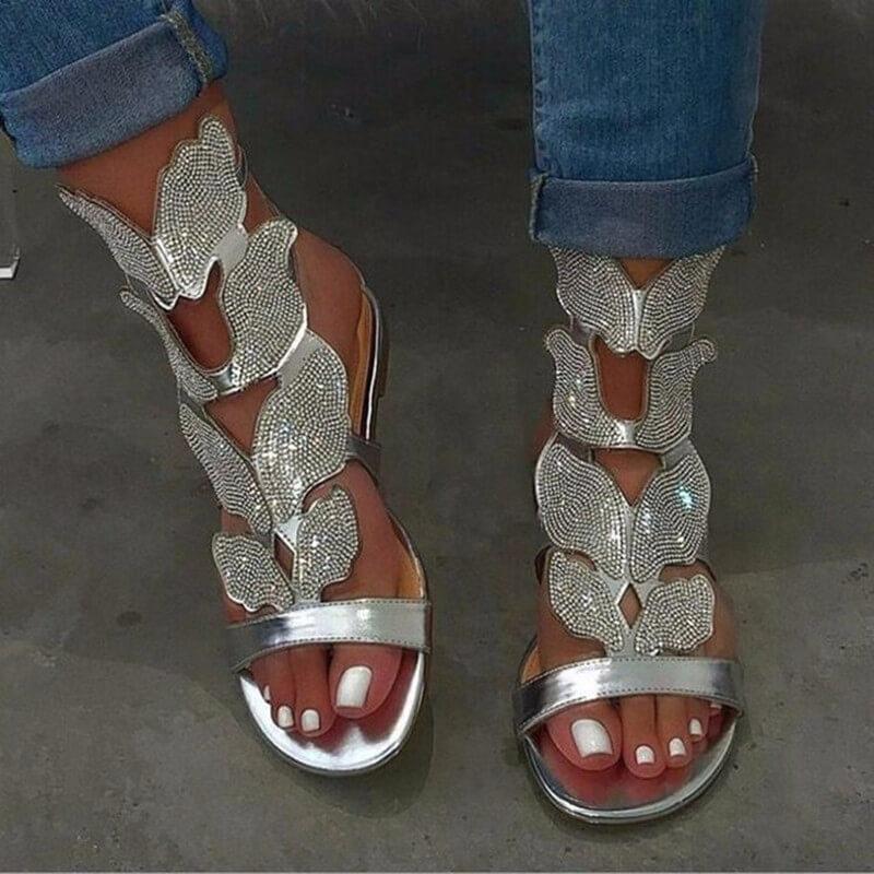 Fashion Hollowed Out Hot Drill Sandals