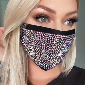Fashion Hot Drilling Decorative White Face Mask