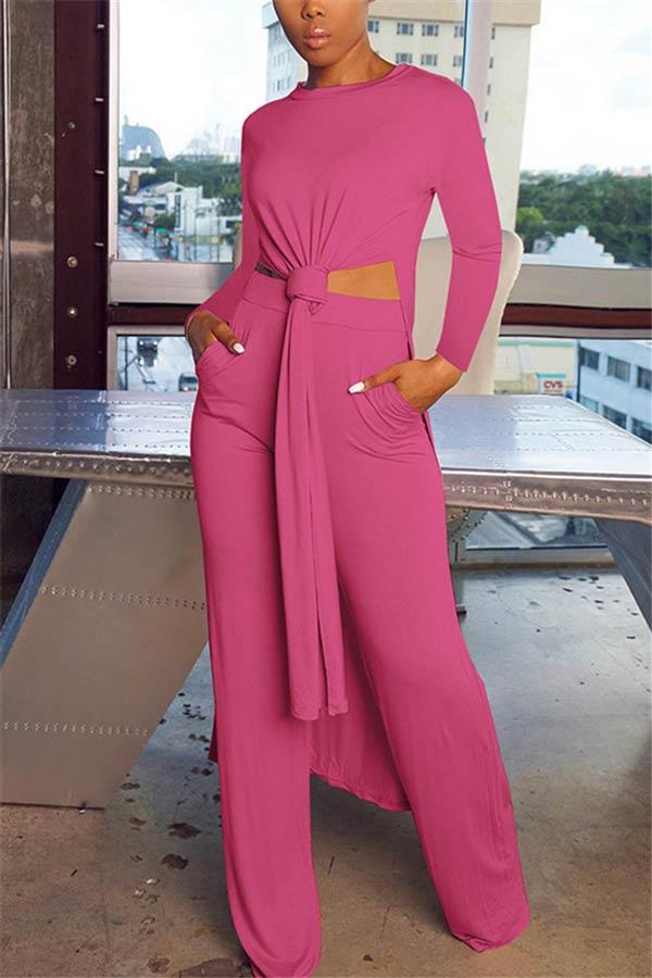 Fashion Living Solid Color Pants Set