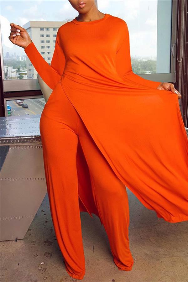Fashion Living Solid Color Pants Set