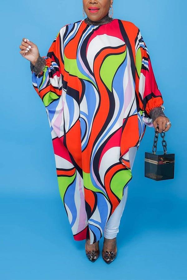 Fashion Loose Colorful Plus Size Dress