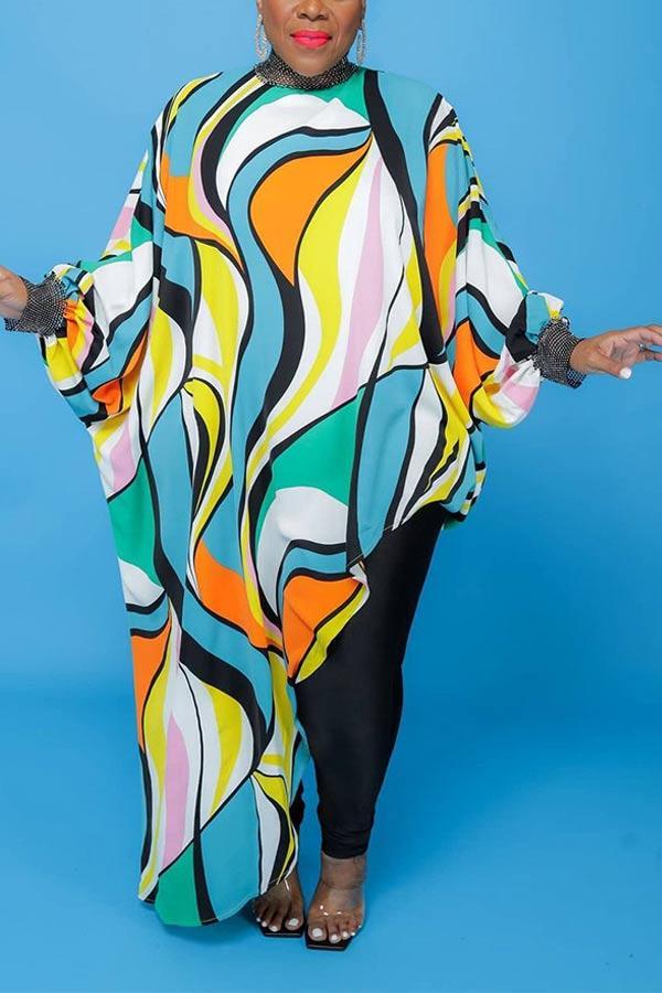 Fashion Loose Colorful Plus Size Dress
