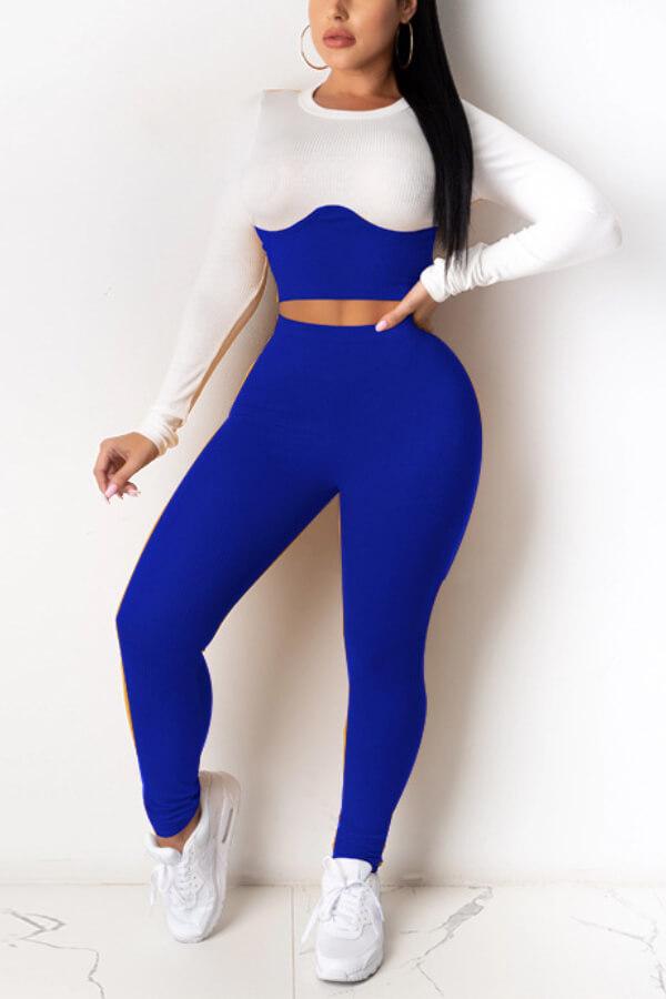 Fashion Patchwork Sportswear Plus Size Set