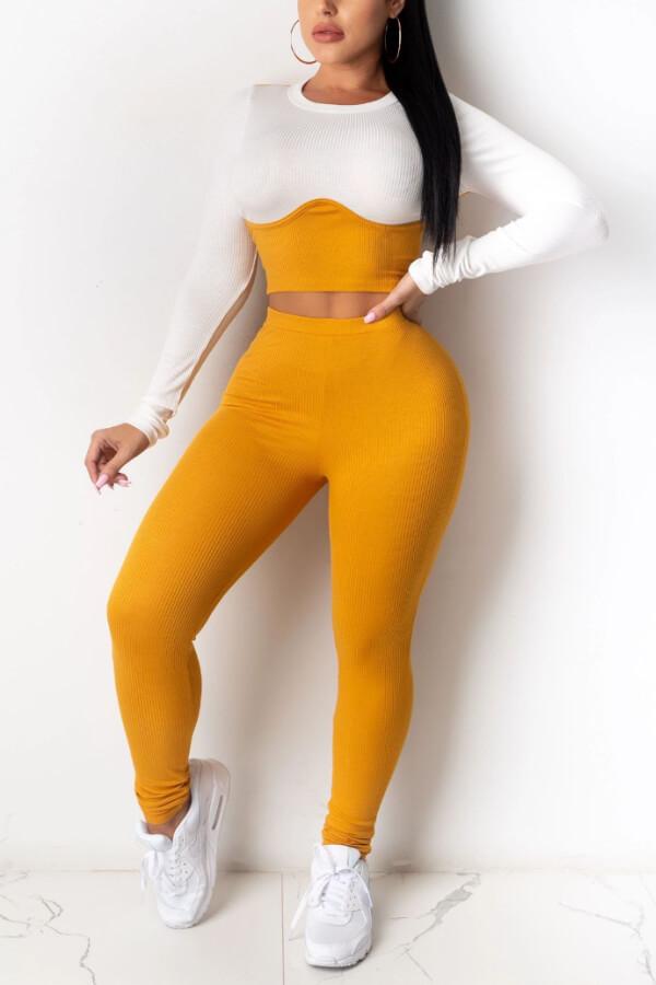 Fashion Patchwork Sportswear Plus Size Set