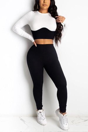 Fashion Patchwork Sportswear Plus Size Set