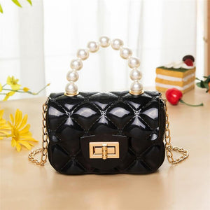 Fashion Pearl Patchwork Chain Strap Crossbody Bag