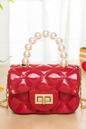 Fashion Pearl Patchwork Chain Strap Crossbody Bag